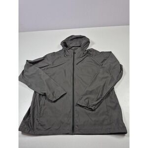 REI Co-op Jacket Mens Medium Gray Nylon Hooded Windbreaker Lightweight Hiking